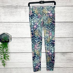 Carnival Pastel Rainbow Animal Print Leggings Girls Size Medium